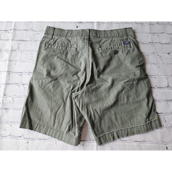 Chaps Mens Regular Fit Olive Green Chino Shorts Size 30 Stretch Cotton Blend - Picture 6 of 12